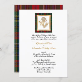 Clan MacClain Thistle Tartan Wedding Einladung
