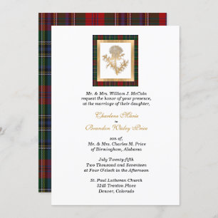 Clan MacClain Thistle Tartan Wedding Einladung