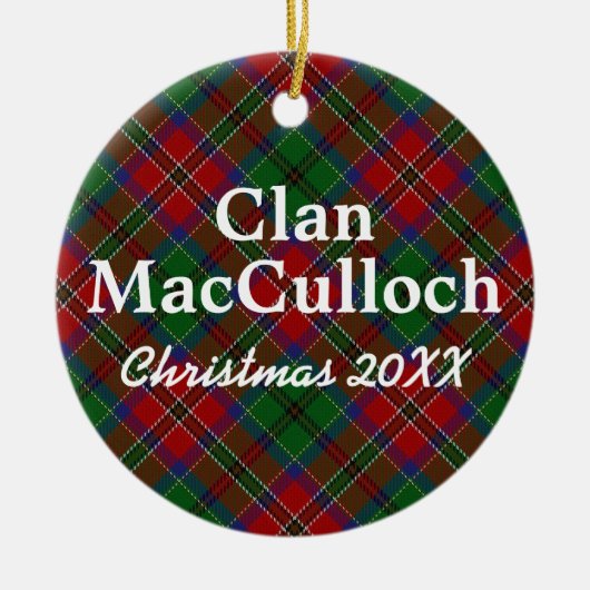 Clan MacCulloch Scottish Tartan Keramik Ornament (Vorne)