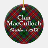 Clan MacCulloch Scottish Tartan Keramik Ornament (Hinten)