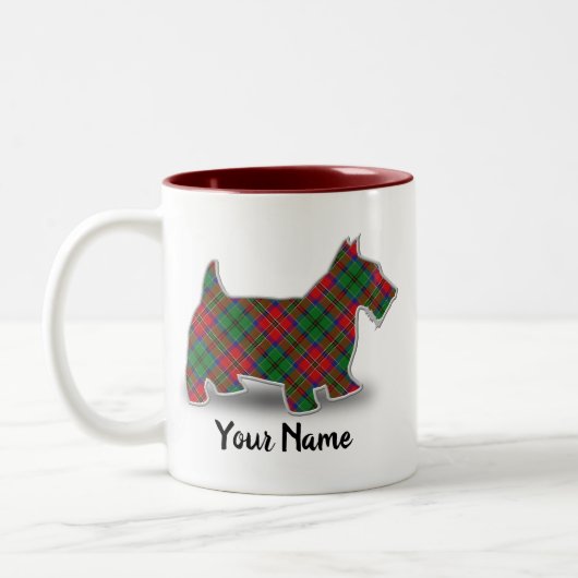 Clan MacCulloch Tartan Scottish Terrier Zweifarbige Tasse (Links)