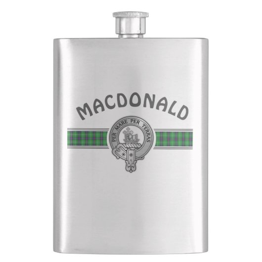 Clan MacDonald (Edit) Wappen & Tartan Flachmann (Vorderseite)