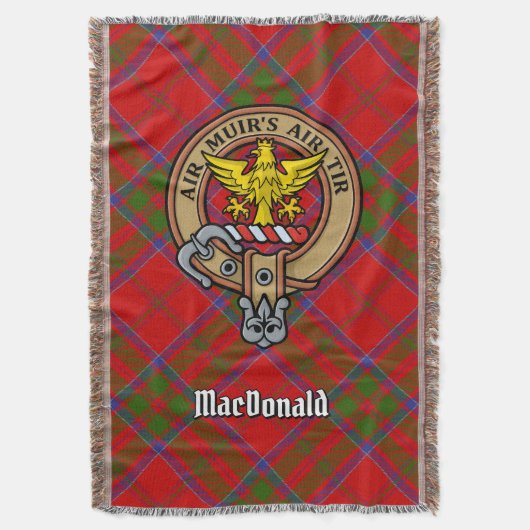 Clan MacDonald of Keppoch Crest over Tartan Decke (Vorderseite Vertikal)