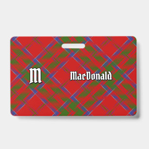 Clan MacDonald of Keppoch Tartan-Abzeichen Ausweis