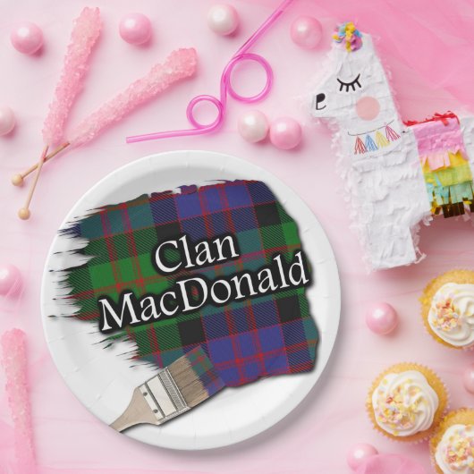Clan MacDonald Scottish Tartan Paint Brush Pappteller (Party)