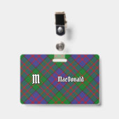 Clan MacDonald Tartan Abzeichen Ausweis (Vorderseite mit Clip)