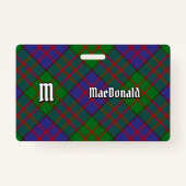 Clan MacDonald Tartan Abzeichen Ausweis (Vorderseite)