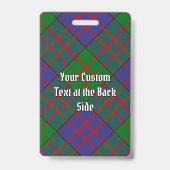 Clan MacDonald Tartan Abzeichen Ausweis (Rückseite)