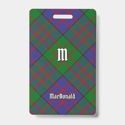 Clan MacDonald Tartan Abzeichen Ausweis (Vorderseite)
