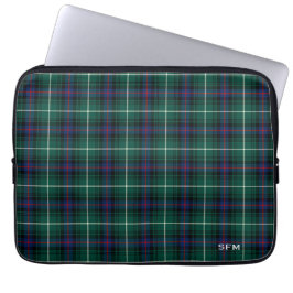 Clan MacDonald Tartan Blue & Green Kariert Monogra Laptopschutzhülle