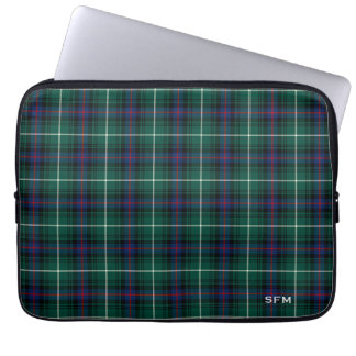 Clan MacDonald Tartan Blue & Green Kariert Monogra Laptopschutzhülle
