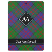 Clan MacDonald Tartan Clipboard Klemmbrett (Rückseite)