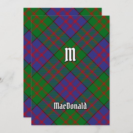 Clan MacDonald Tartan Einladung (Vorne/Hinten)