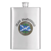 Clan MacDonald Tartan & Flag Flachmann (Vorderseite)