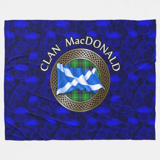 Clan MacDonald Tartan & Flag Fleecedecke (Vorderseite (Horizontal))