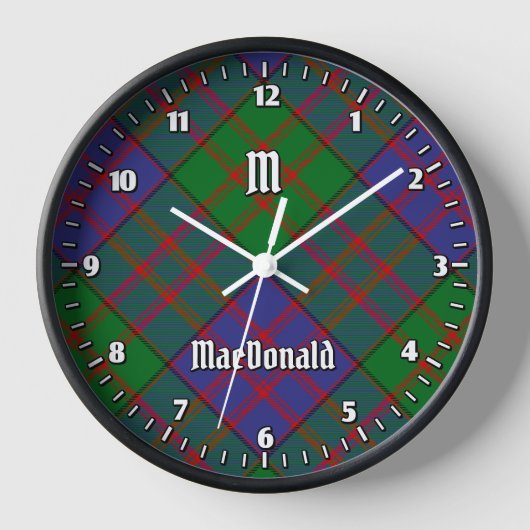 Clan MacDonald Tartan Large Clock Uhr (Vorderseite)