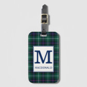Clan MacDonald Tartan Mit Monogramm Gepäckanhänger (Vorderseite Vertikal)
