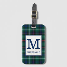 Clan MacDonald Tartan Mit Monogramm