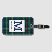 Clan MacDonald Tartan Mit Monogramm Gepäckanhänger (Vorderseite (Horizontal))