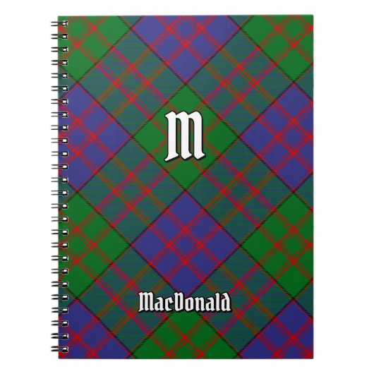 Clan MacDonald Tartan Notebook Notizblock (Vorderseite)