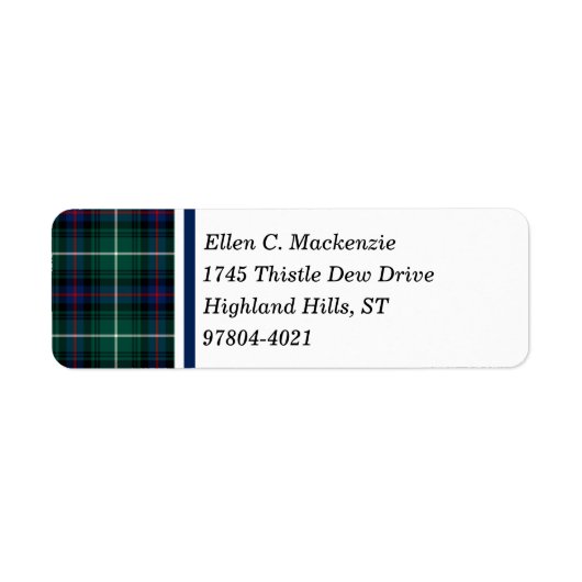 Clan MacDonald Tartan Rücksendeadressen-Aufkleber (Vorne)