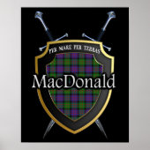 Clan MacDonald Tartan Scottish Shield & Schwerter Poster (Vorne)