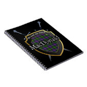 Clan MacDonald Tartan Shield & Schwerter Notizblock (Rechte Seite)