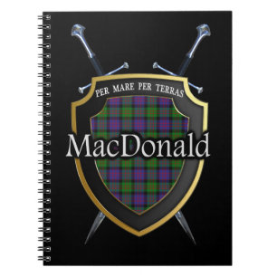 Clan MacDonald Tartan Shield & Schwerter Notizblock