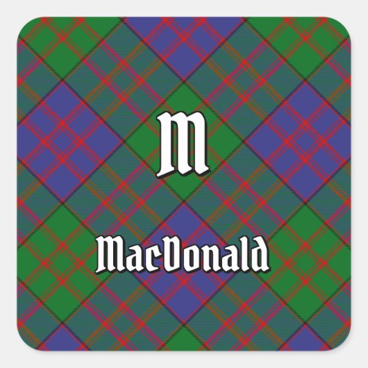 Clan MacDonald Tartan Square Sticker (Vorderseite)