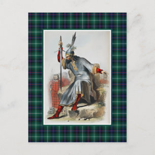 Clan MacDonald Vintag Illustration Tartan Frame Postkarte