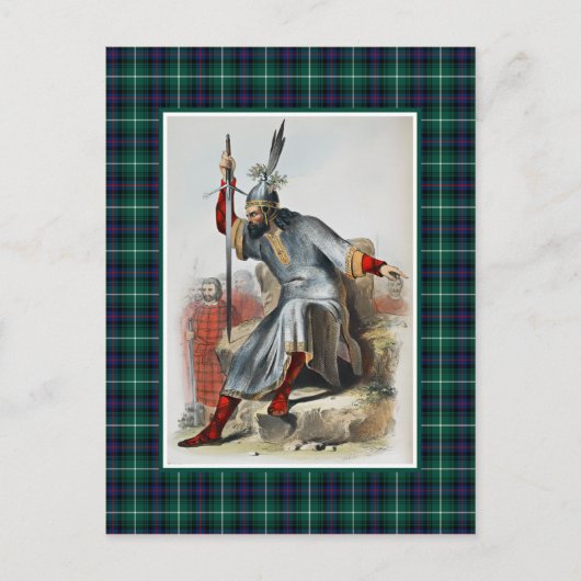 Clan MacDonald Vintag Illustration Tartan Frame Postkarte (Vorderseite)
