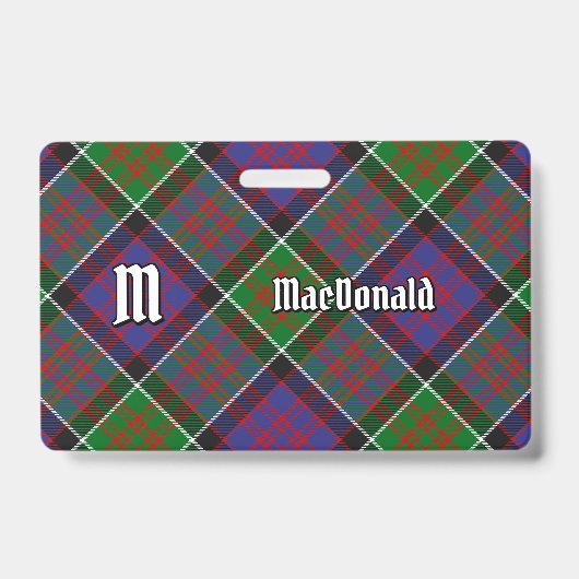 Clan MacDonald von Clanranald Tartan Abzeichen Ausweis (Vorderseite)