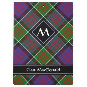 Clan MacDonald von Clanranald Tartan Clipboard Klemmbrett