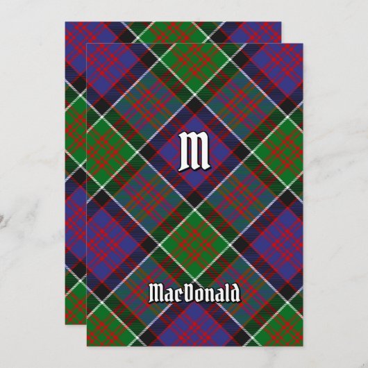 Clan MacDonald von Clanranald Tartan Einladung (Vorne/Hinten)