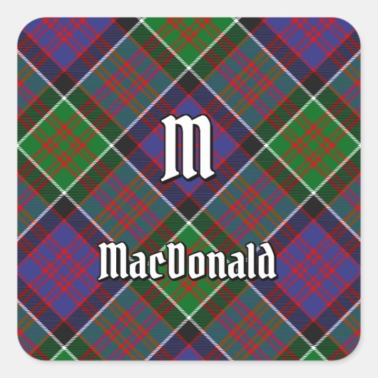 Clan MacDonald von Clanranald Tartan Square Sticke Quadratischer Aufkleber (Vorderseite)