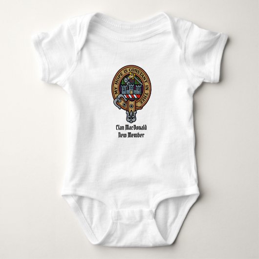 Clan MacDonald von Clanranald Wappen Baby Bodysuit Baby Strampler (Vorderseite)