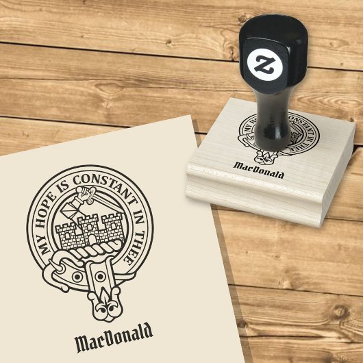 Clan MacDonald von Clanranald Wappen Rubber Briefm Gummistempel