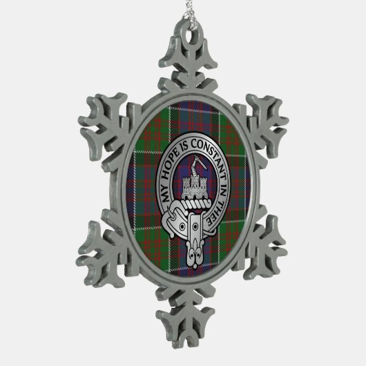 Clan MacDonald von Clanranald Wappen & Tartan Schneeflocken Zinn-Ornament (Links)