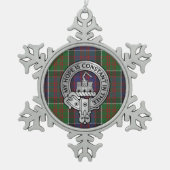 Clan MacDonald von Clanranald Wappen & Tartan Schneeflocken Zinn-Ornament (Vorderseite)