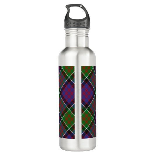 Clan MacDonald von Clanranald Wappen über Tartan Edelstahlflasche (Rückseite)
