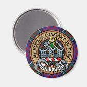 Clan MacDonald von Clanranald Wappen über Tartan Magnet (Vorderseite/Rückseite)