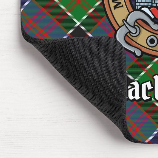 Clan MacDonald von Clanranald Wappen über Tartan Mousepad (Ecke)