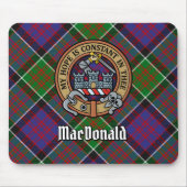 Clan MacDonald von Clanranald Wappen über Tartan Mousepad (Vorne)