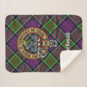 Clan MacDonald von Clanranald Wappen über Tartan Sherpadecke (Vorderseite (Horizontal))
