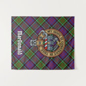 Clan MacDonald von Clanranald Wappen über Tartan Wandteppich (Vorderseite (Horizontal))