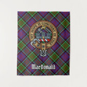 Clan MacDonald von Clanranald Wappen über Tartan Wandteppich (Vorderseite)