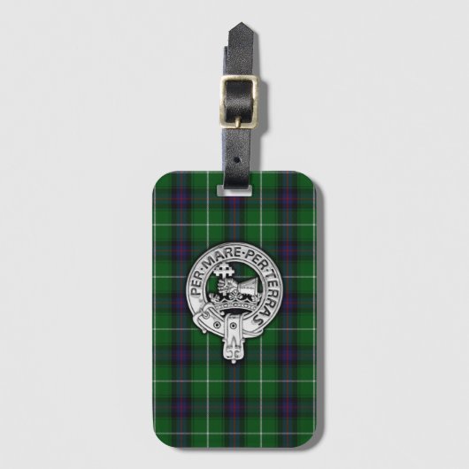 Clan MacDonald von Isles Wappen & Tartan Gepäckanhänger (Vorderseite Vertikal)