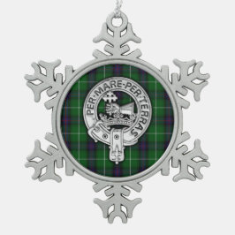 Clan MacDonald von Isles Wappen & Tartan Schneeflocken Zinn-Ornament