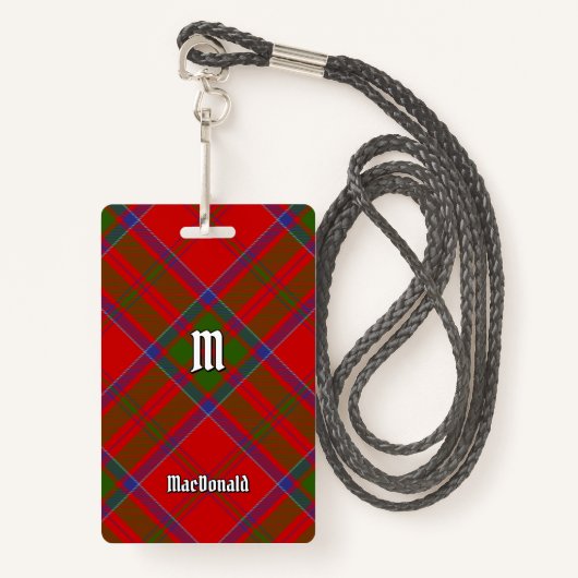 Clan MacDonald von Keppoch Tartan Abzeichen Ausweis (Vorderseite mit Schlüsselband)