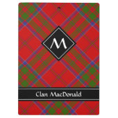Clan MacDonald von Keppoch Tartan Clipboard Klemmbrett (Rückseite)
